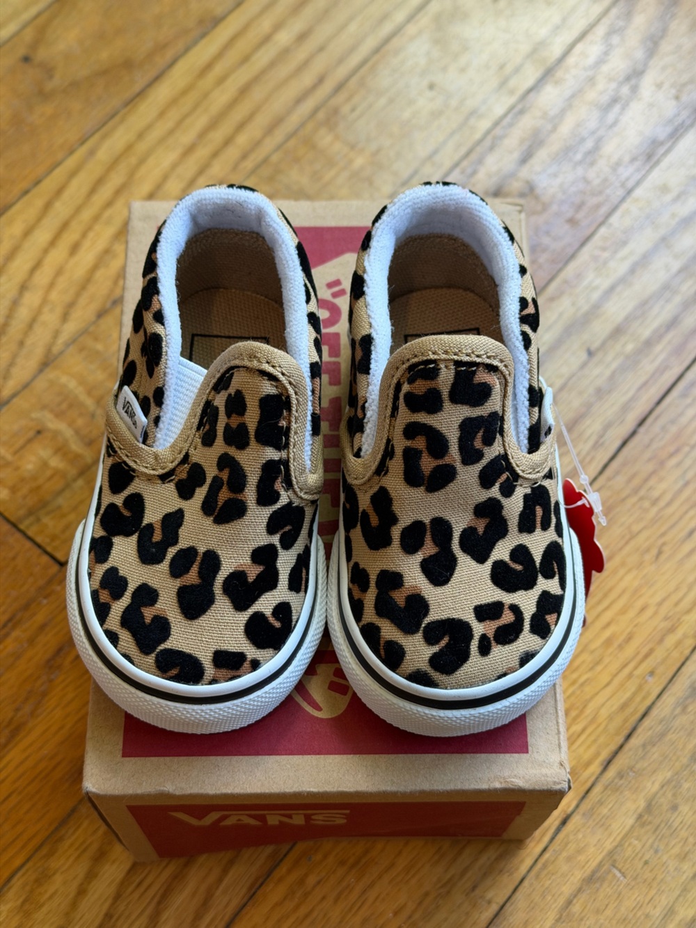 Vans Kids Slip-On Sneakers - Leopard Print Tan & Black